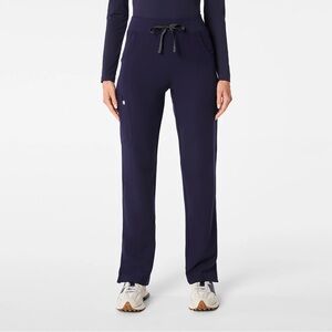 Figs Kade High-Rise Straight-Leg Scrub Pant Size XS Navy Blue Missing Drawstring